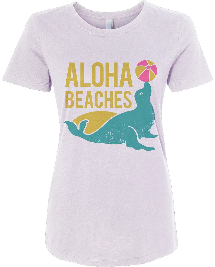 Aloha Beaches Womens Fitted T Shirt Funny Saying Hello Summer Ebay